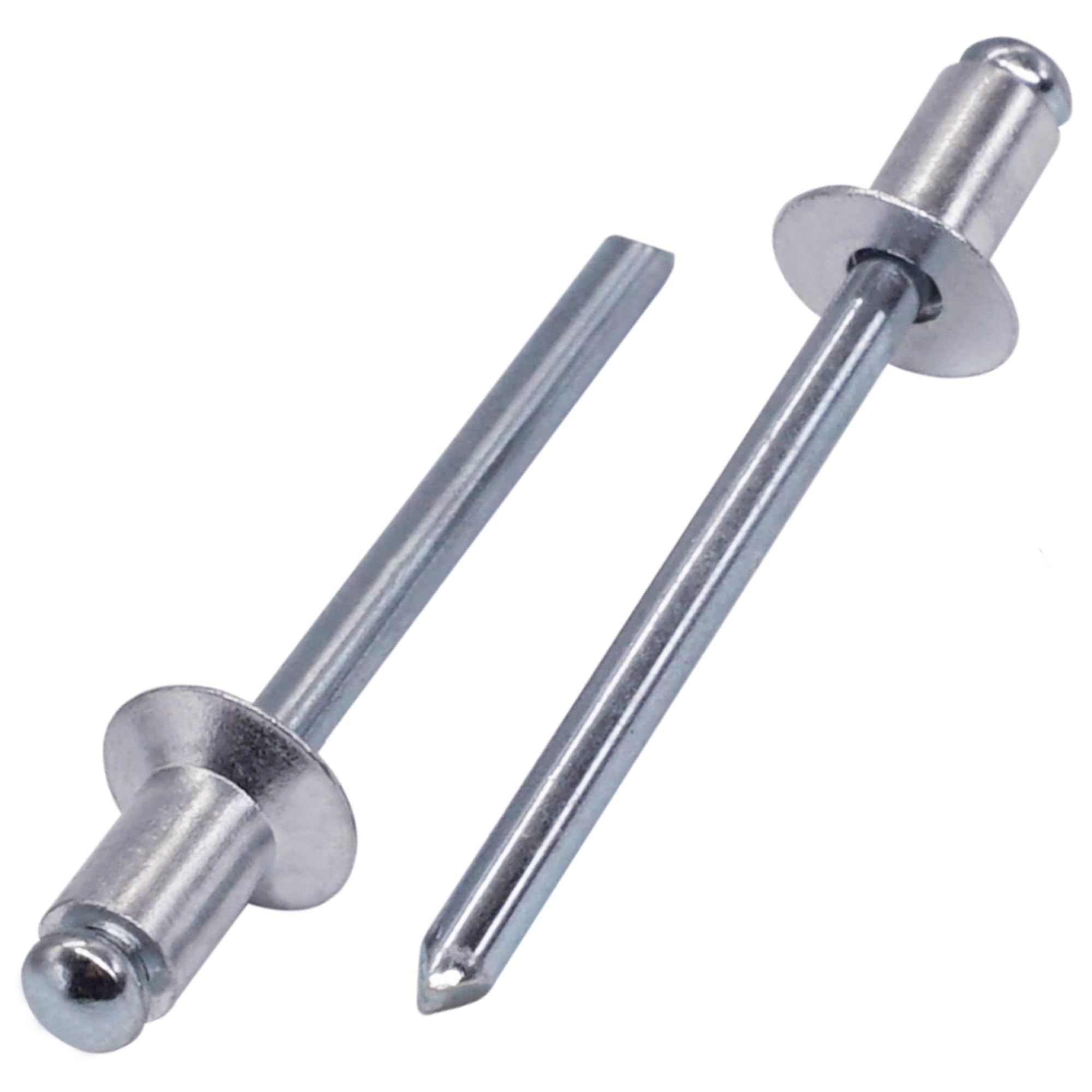 SKIR'CO (50 pcs) Aluminium Blind Rivets 5.0 x 8 mm, Steel Mandrel, Pop Rivets, Dome Head, DIN 7337 Rivets