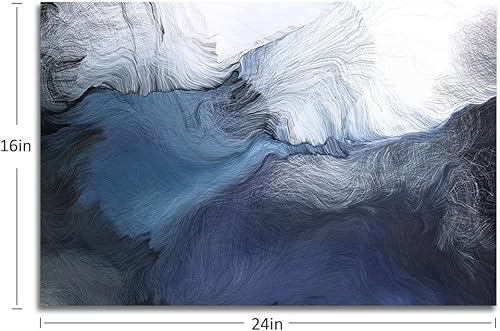 Miniatura 253 de Lienzo artístico para pared, pinturas de arte abstracto, fantasía azul, grafiti colorido sobre fondo blanco; decoración artística moderna para sala