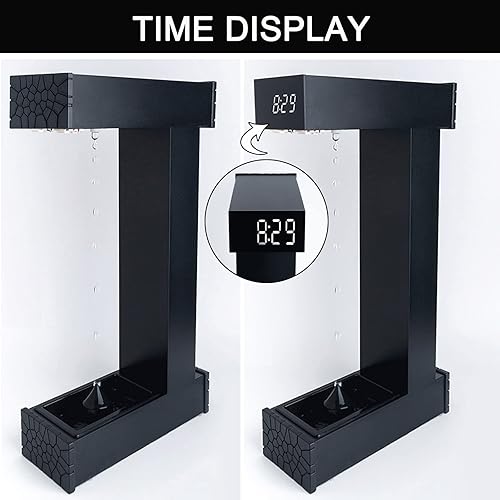 Miniatura 2 de Pequeño reloj de arena flotante levitante anti gravedad gotas de agua LED luz de mesa decoración creativa fuente mesa cascada luz de escritorio