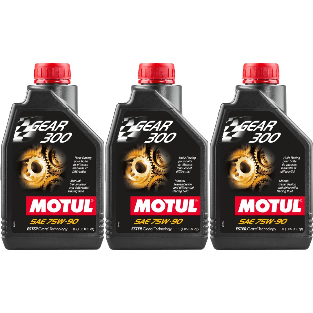 Gear 300 75W90 100 Percent Synthetic Gear Oil 1 Liter (105777) – 3 Pack
