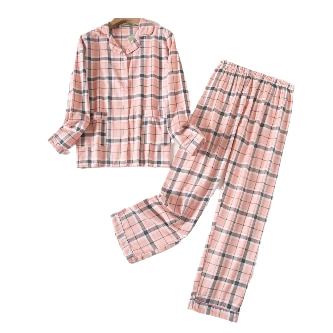 Conjunto de Pijama de Invierno para Mujer,Franela de algodón, Pantalones Largos, Traje para Dormir, 13 M