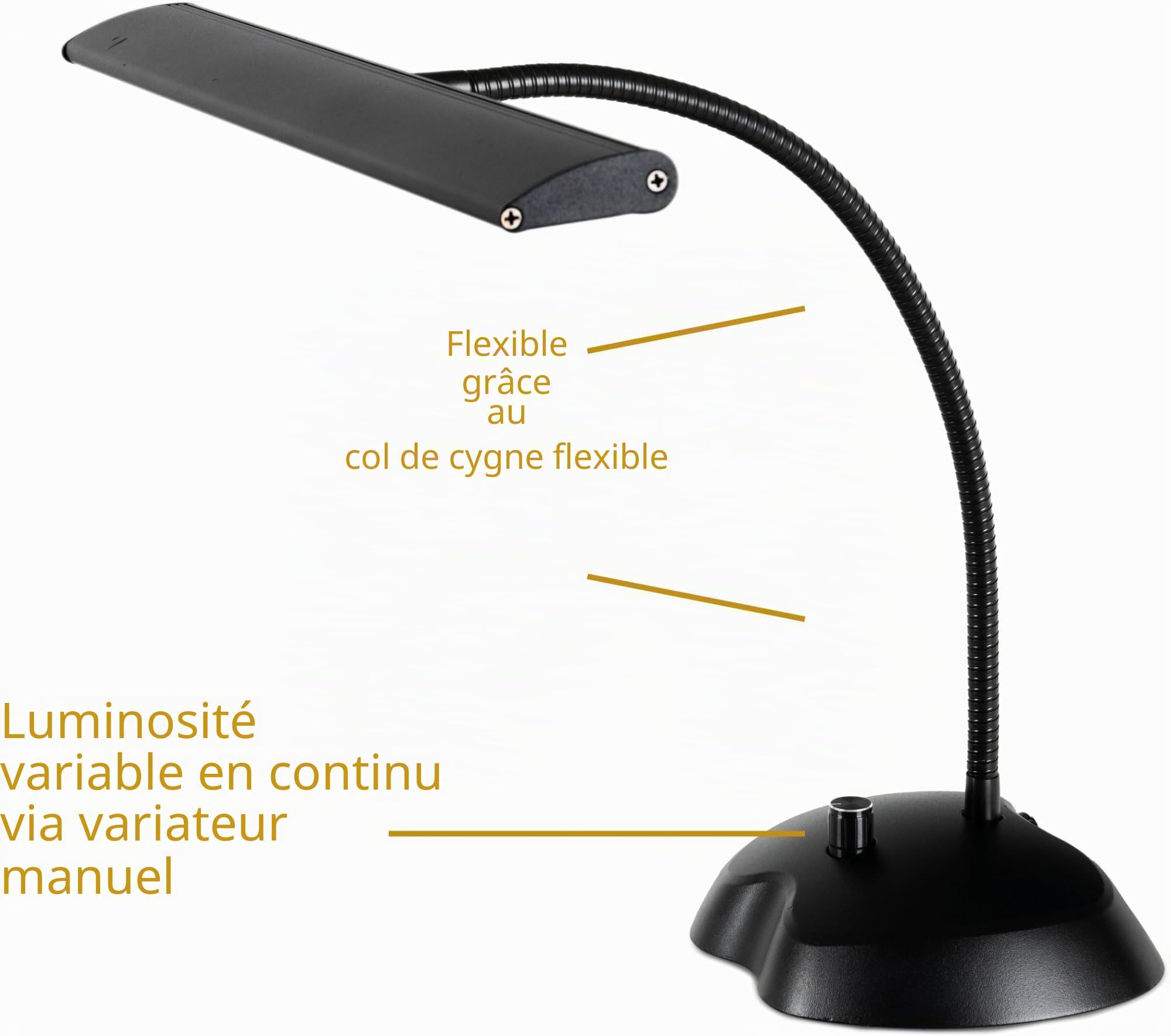 Classic Cantabile 12220 Lampe de piano à intensité variable noire