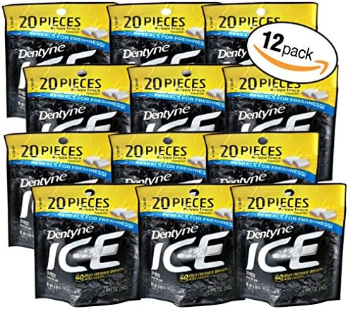 Dentyne Ice 40 Min Fresher Breath 20pc Per Bag (12 Bags) (arctic chill)