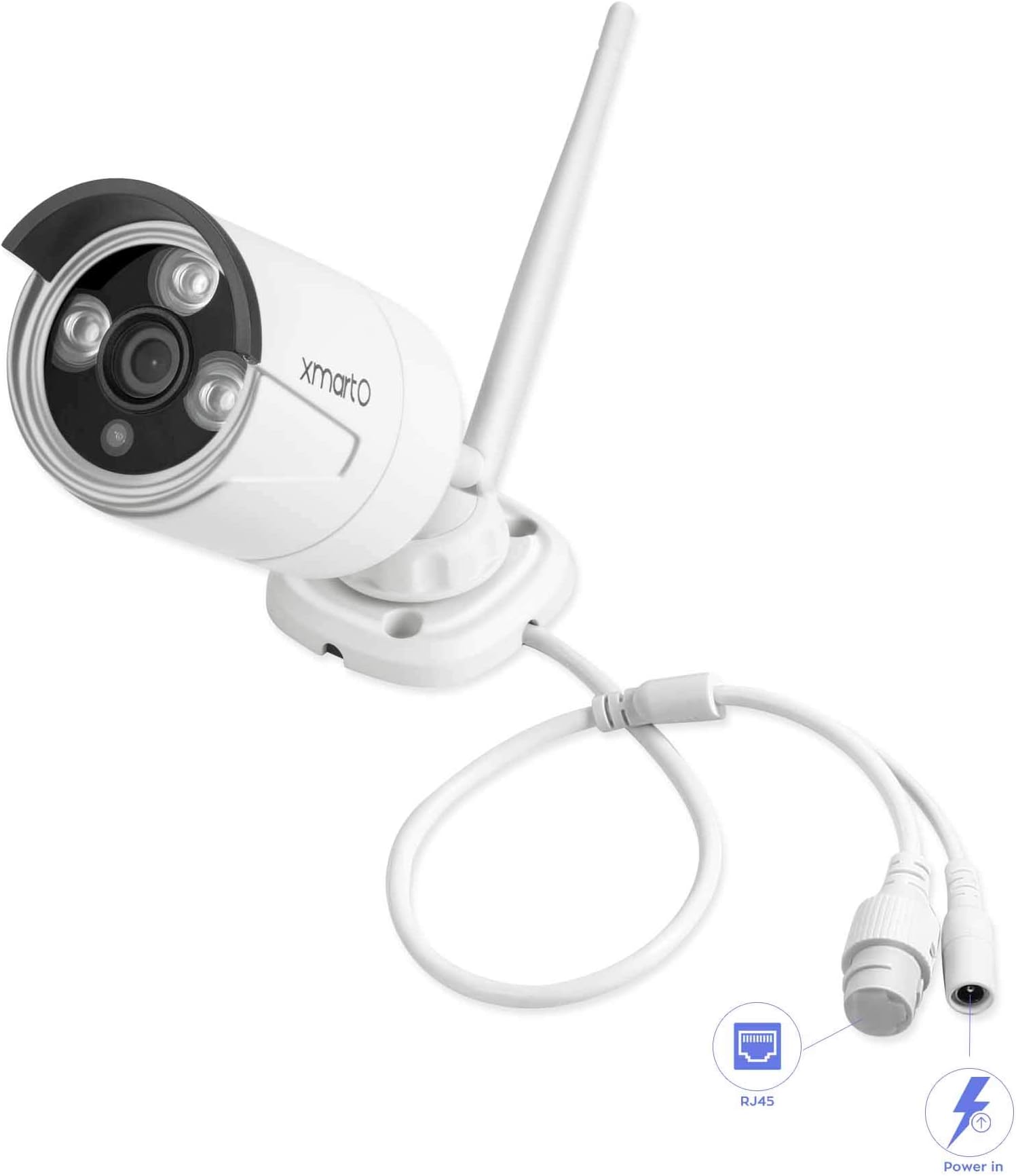 960p 4mm xmartO WB1324N Add-on 960p HD 1.3 Megapixel IP Network Wireless Security Camera Weatherproof Outdoor with 80ft IR Night Vision (with Ethernet Port)