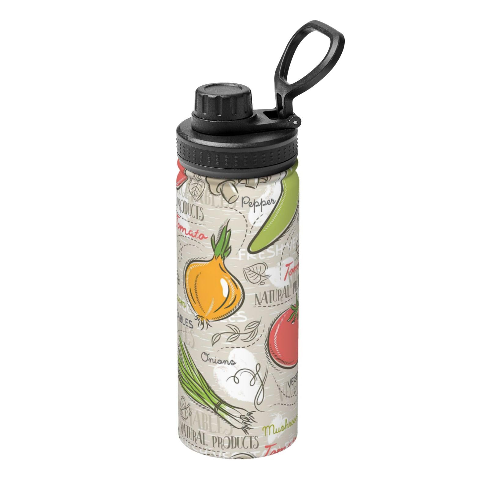Kfjghhl Insulated Stainless Vegetable Fruit Steel Water Bottle For Sport Gym Travel Leak Camping Hiking Hydration