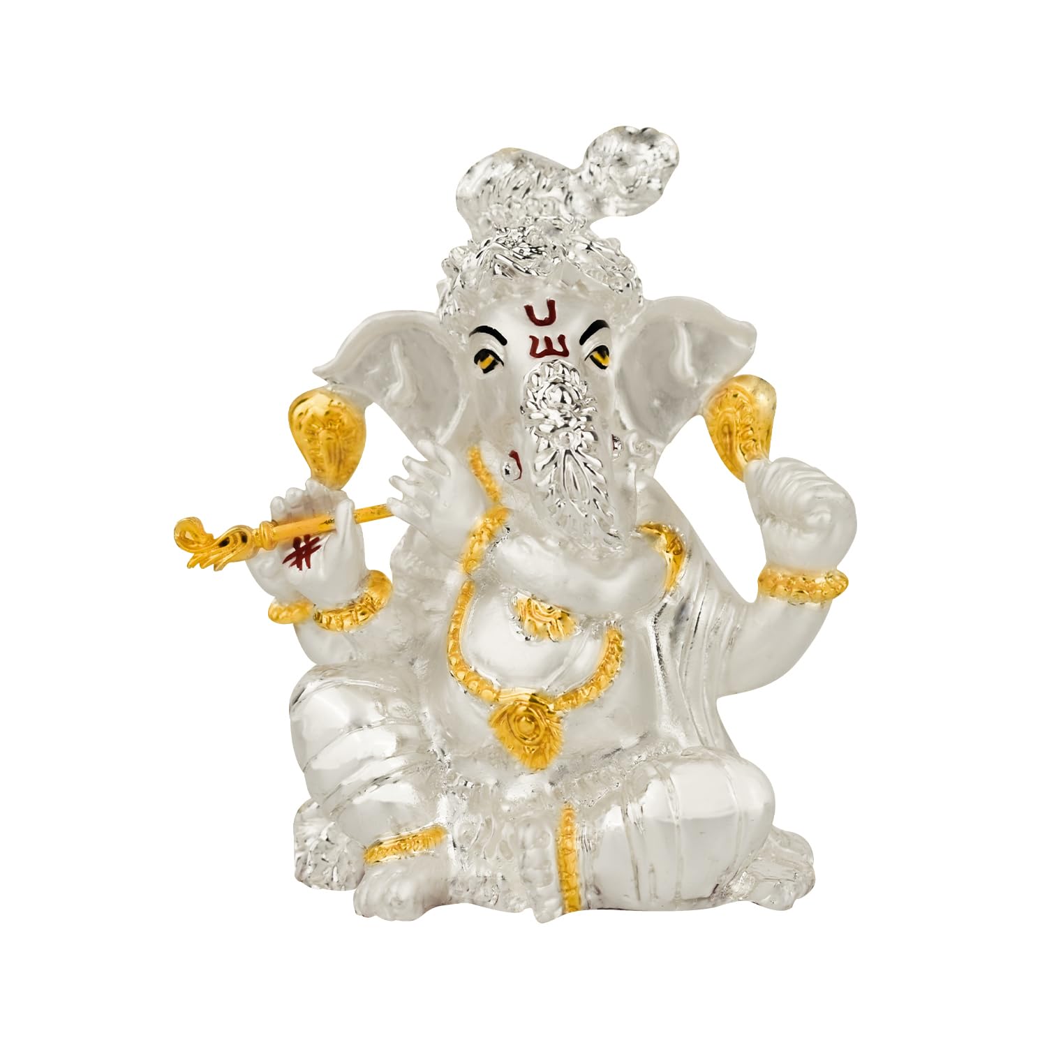 DIVINITI Ganesha Idol for Home Decor Showpiece|999 Silver Plated Statue of Ganesha |GaneshJi Murti for Puja Room, Festiv