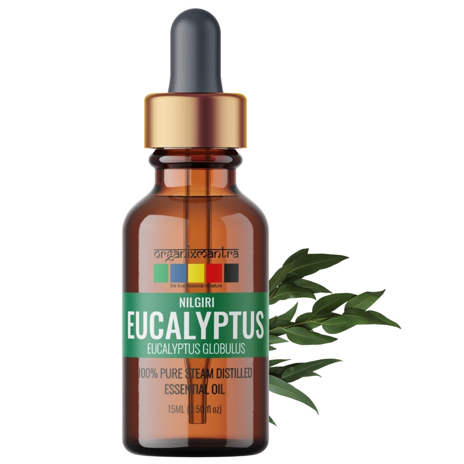 Organix Mantra Eucalyptus Essential Oil for Diffuser, Skin & Hair 100% Natural Eucalyptus Oil for Skin, Humidifier, Sinus & Making DIY - 15ML