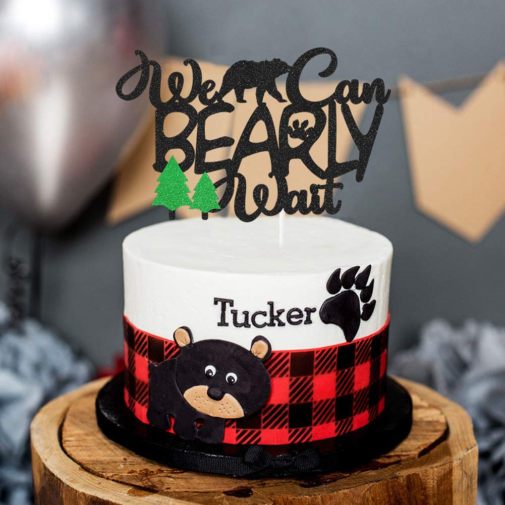 Lumberjack Baby Shower Cake Topper We Can Bearly Wait Diaper