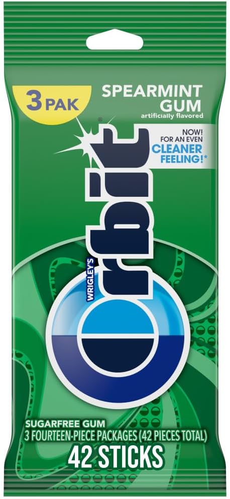 Orbit, Spearmint Sugar Free Chewing Gum, 42 ct