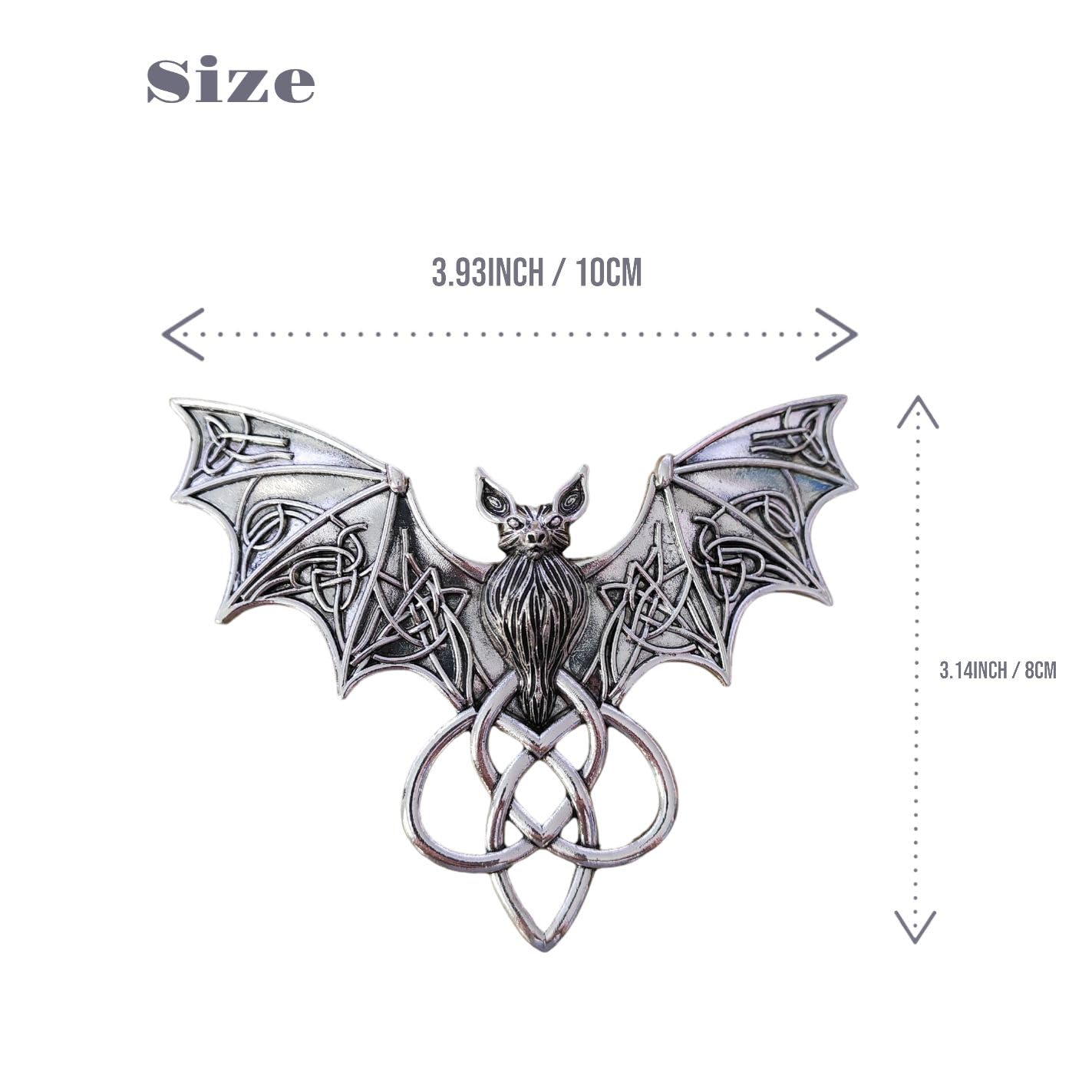 Vintage Celtic Bat Flower Hair Clips - Large Metal Medieval Style Barrettes for Women (): bat & celtic style 1