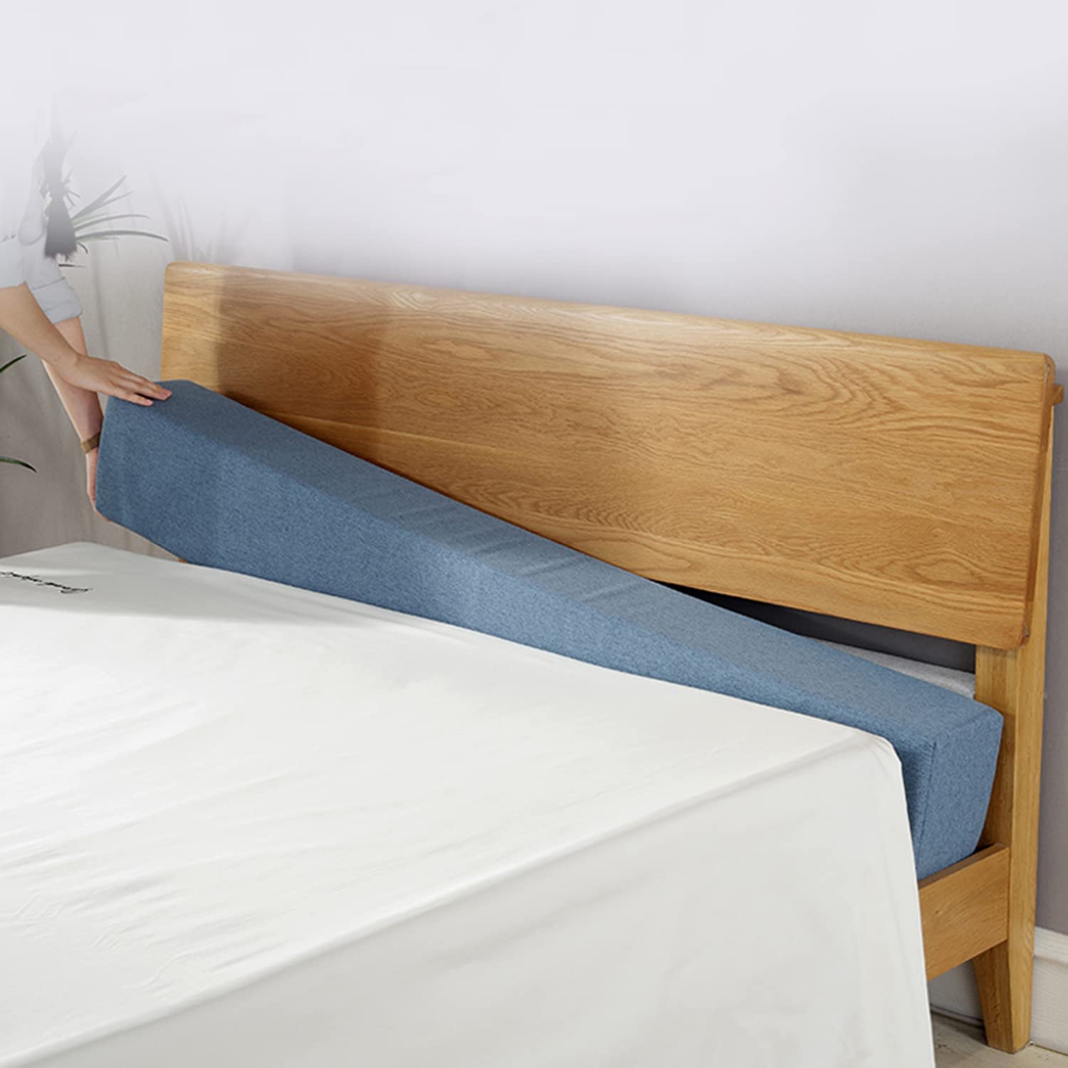 Custom Wall Gap Filler Bed Wedge, Rectangle Long Headboard Pillow Soft Comfy Sofa Support Cushion Bed Gap Filler, Close The Gap for Bed/Wall