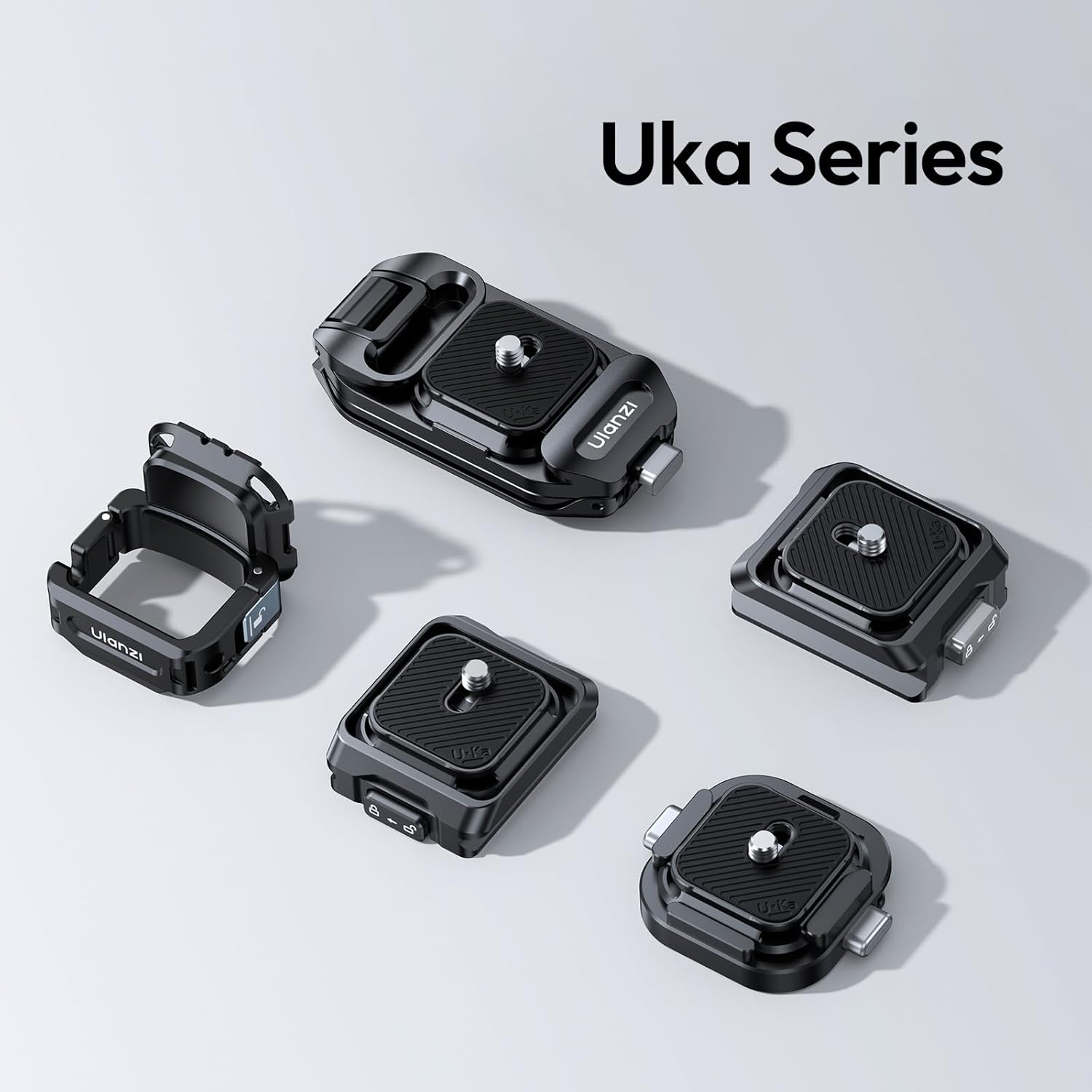 ULANZI PK13 Multifunctional Expansion Adapter for DJI Osmo Pocket 3/Xtra Muse with Uka Quick Release, Aluminum Cage for Accessories Mount with 1/4” Thread/Gopro Adapter/Osmo Action Quick-Release