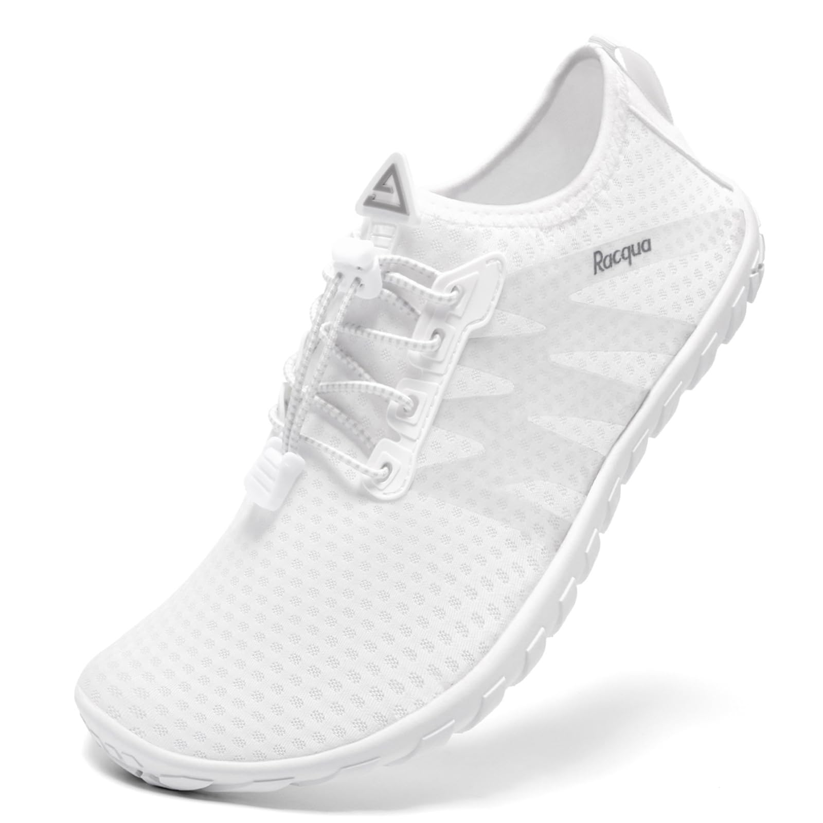Racqua Womens Water Shoes Quick Dry Barefoot Beach Swim Shoes Lightweight Surfing Diving Kayaking Yoga Sports Aqua Shoes White 8 Women/7 Men