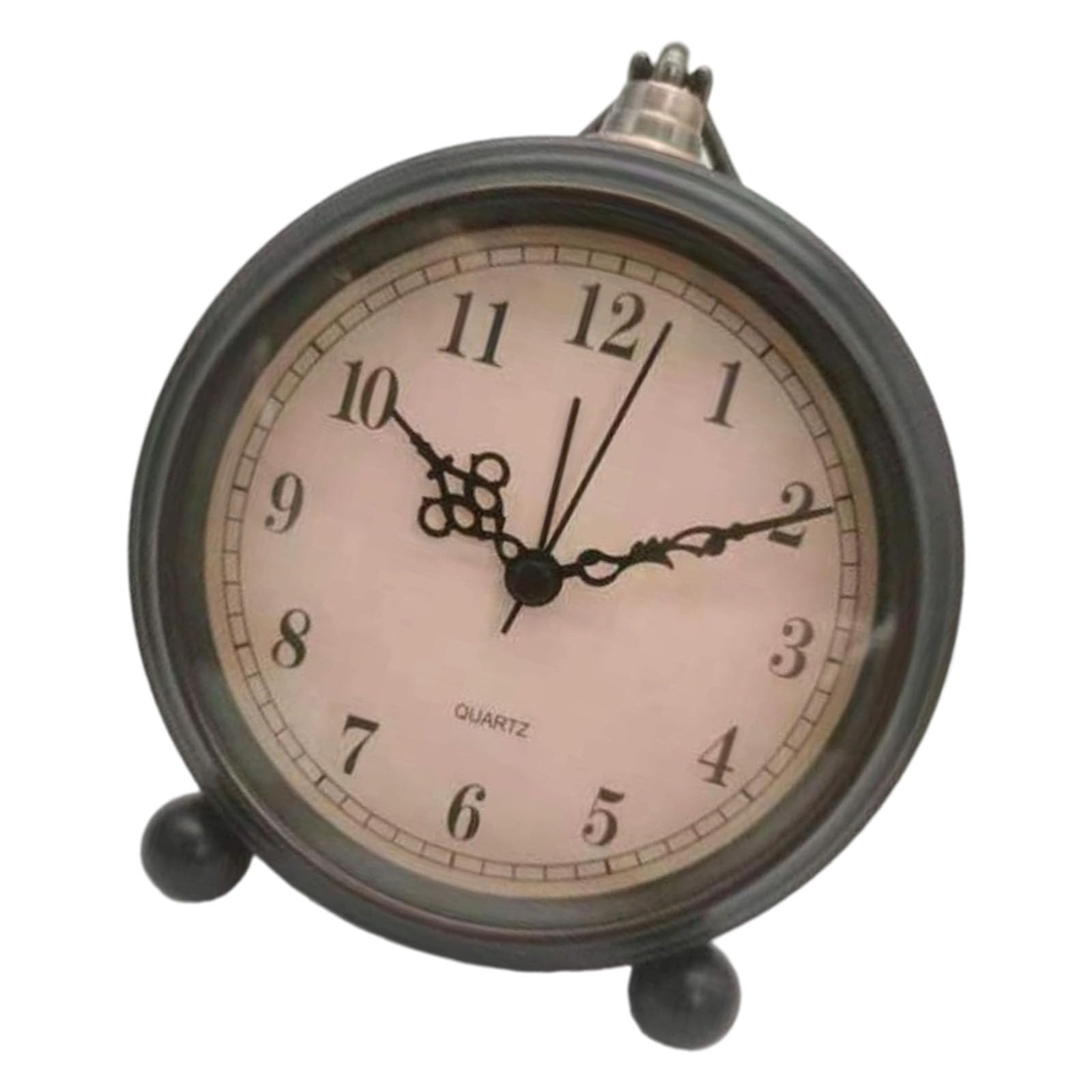 Hsioluted Quiet Movements 5inch Alarm Clock with Soft Glowing Night Light Battery Operated Vintage Design Bedsides Desk Decors Not Ticking Alarm Clock
