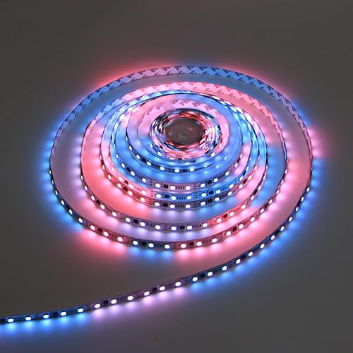 Miniatura 10 de Tira de luz LED con efecto de persecución para interiores de 30 pies, 12 V, kit de tira LED RGB direccionable con controlador de sincronización de