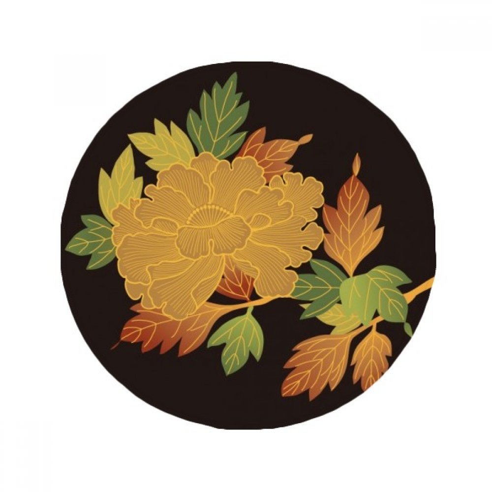 Tapis de sol rond 80cm culture japonaise brun noir antidérapant pour salon et cuisine DIYthinker
