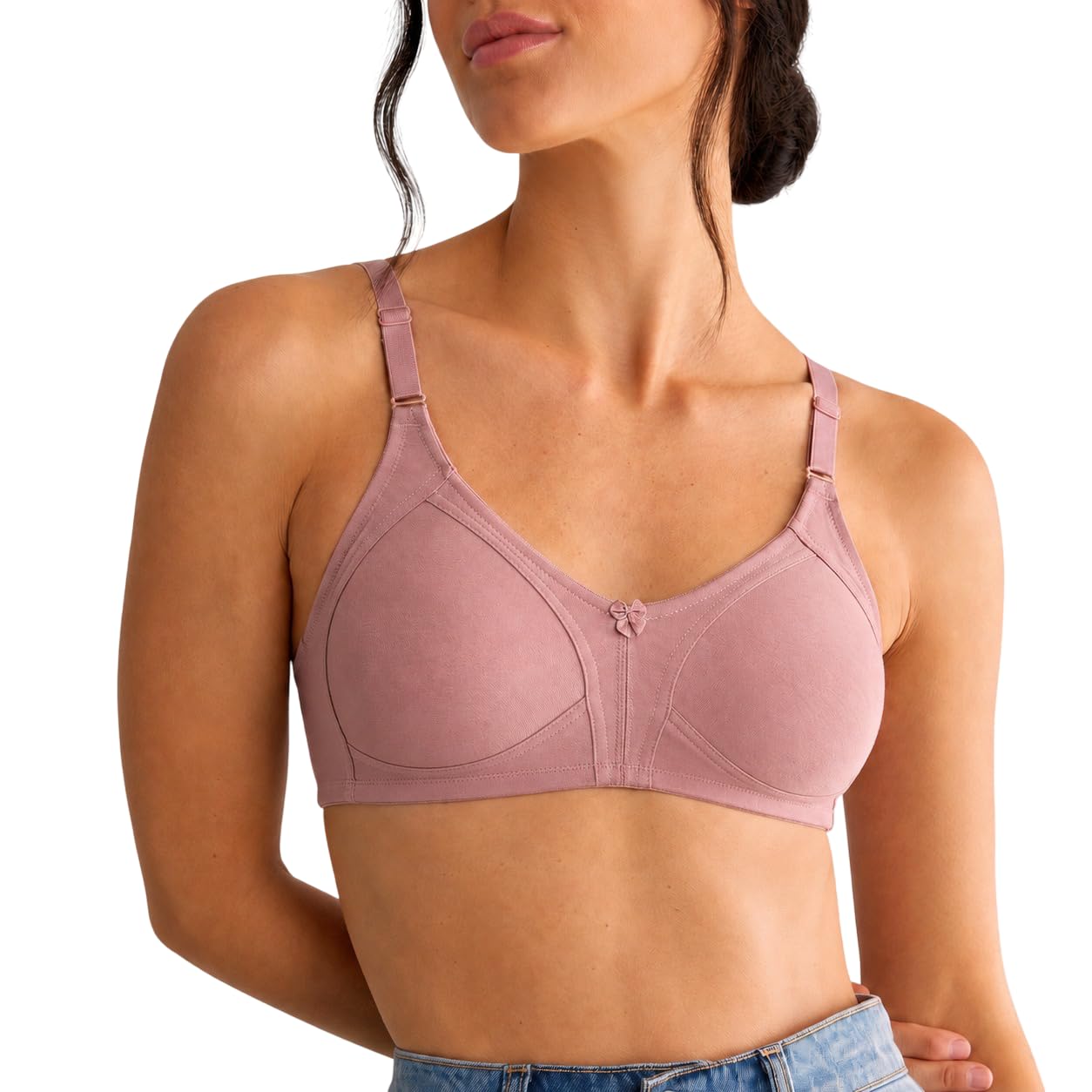 inkurv Seamless Bra for Women Full Coverage | Cotton Hosiery T-Shirt Brassiere – Non Padded Wireless Lift for Everyday Wear| Moulded Cups for Chest Lifting- SAGE-picture-30