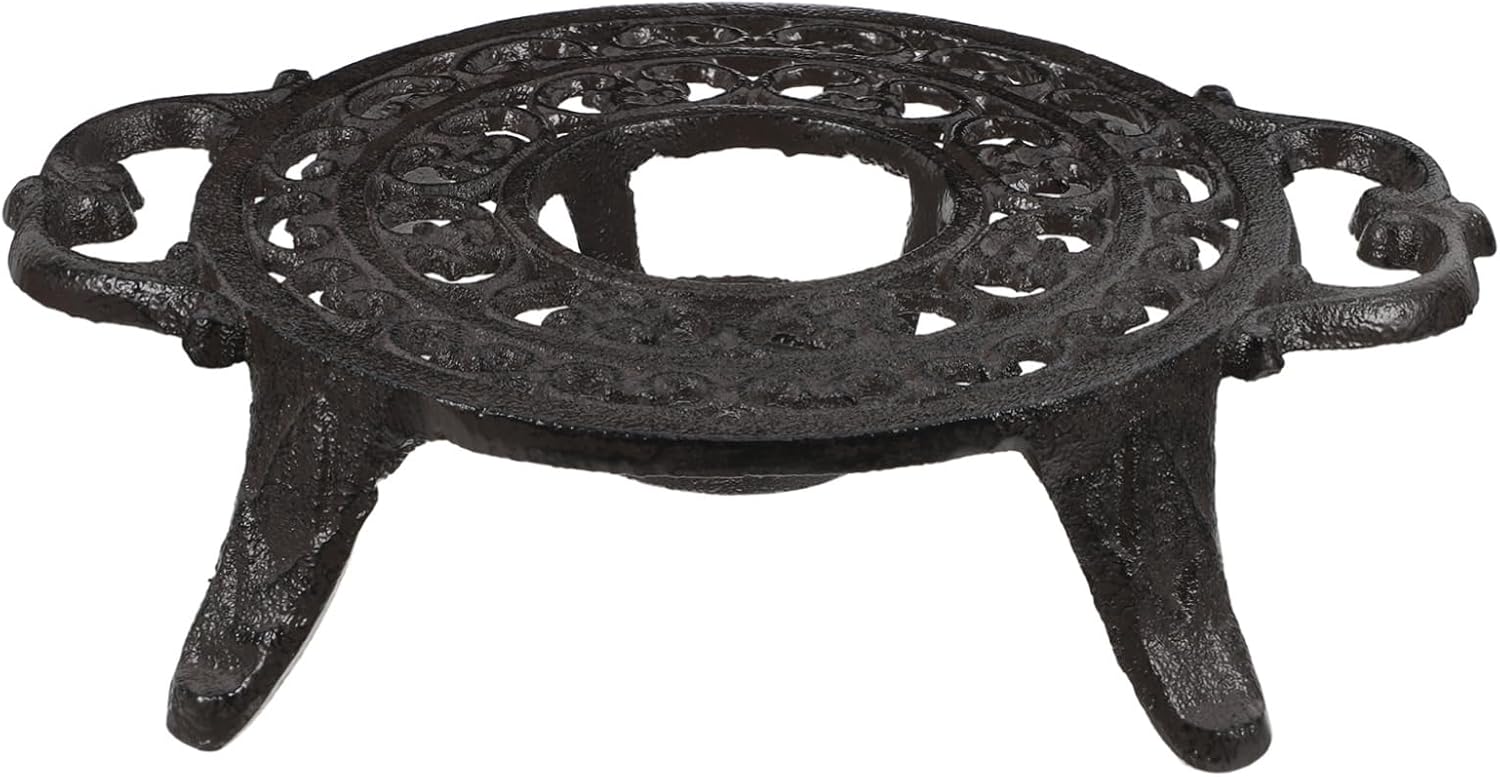 OUNONA Trivet for Teapot and Coffee Pot Heavy-Duty Cast Tripod Rack for Brewing Tea Coffee Heating Aesthetic Home Decor for Kitchen Office Use