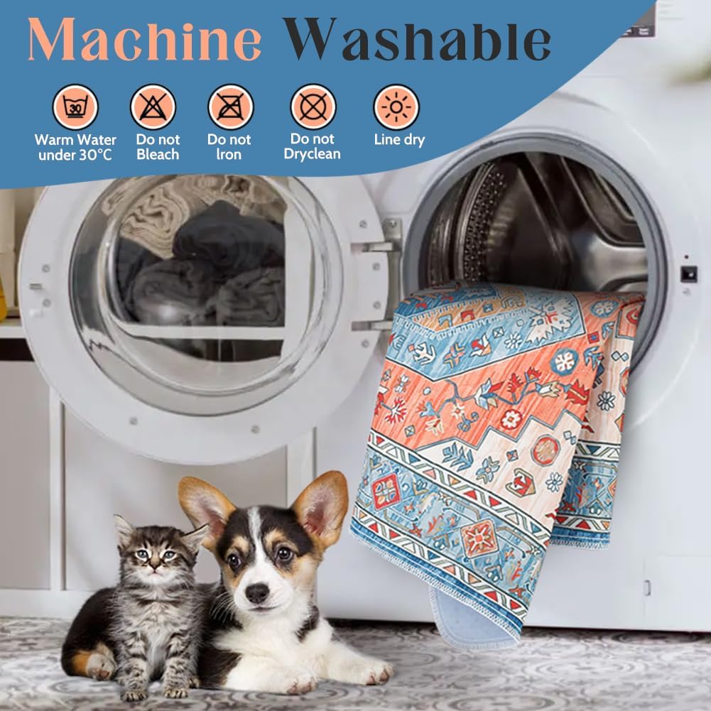 Washable Pee Pads for Dogs 2 Pack Reusable Puppy Training Pads 72"x72" Super Absorbent Waterproof Dog Training Pads, Non-Slip Potty Pads Whelping Pads Litter Mat Pet Supplies - Orange/Mix