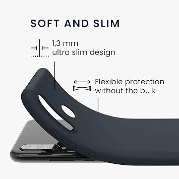 kwmobile Case Compatible with Huawei P30 Lite Case - Soft Slim Protective TPU Silicone Cover - Blueberry