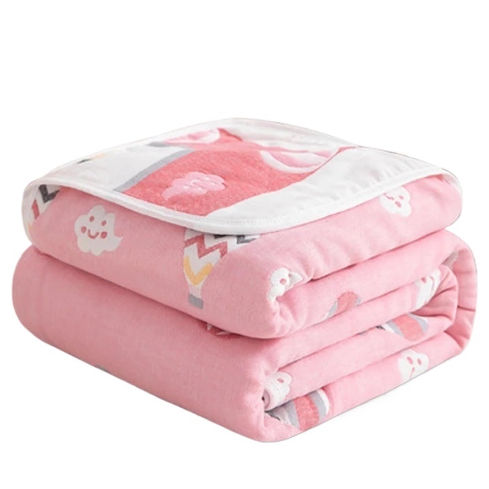 HKSDKABOP Muslin Throw Blanket, 6-Layer Cotton Chiffon, Multiple Sizes(Color8,180x200cm 1pc)