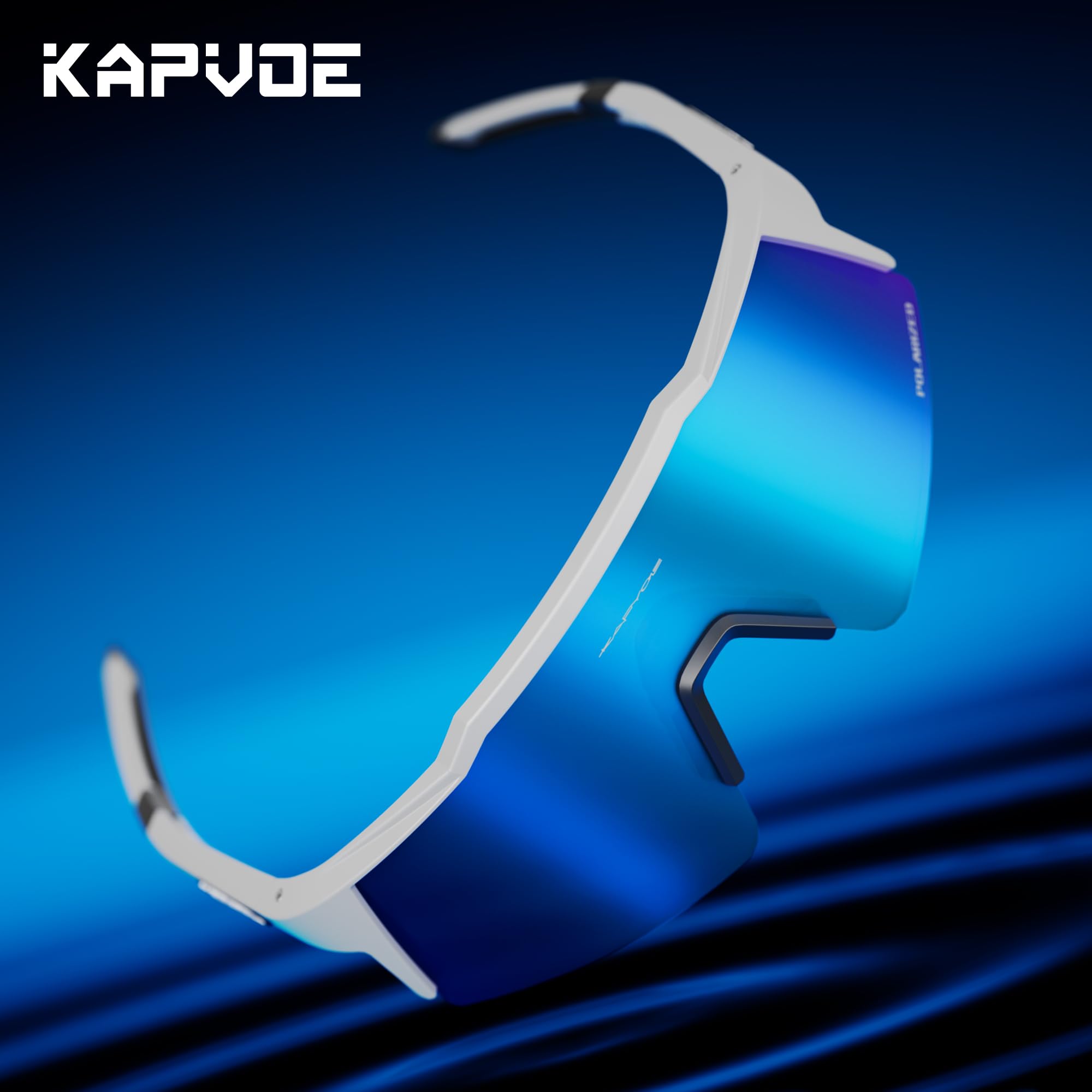 KAPVOE Gafas de Ciclismo Polarizadas TR90 K9023 con 4 Lentes Intercambiables