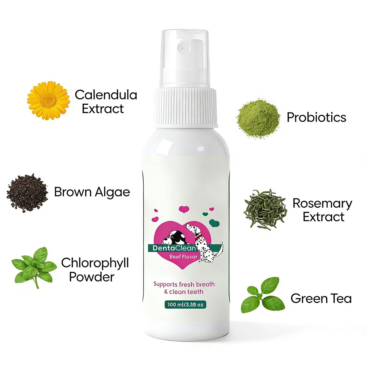 Spray Dentaire Chien, 2026 Nouveau Spray Dentaclean pour Chiens et Chats,Sans Rinçage ni Brossage | Élimine Mauvaise Haleine | Remplace brosse a dent chien | Anti Tartre et Mauvise Haleine,2PC