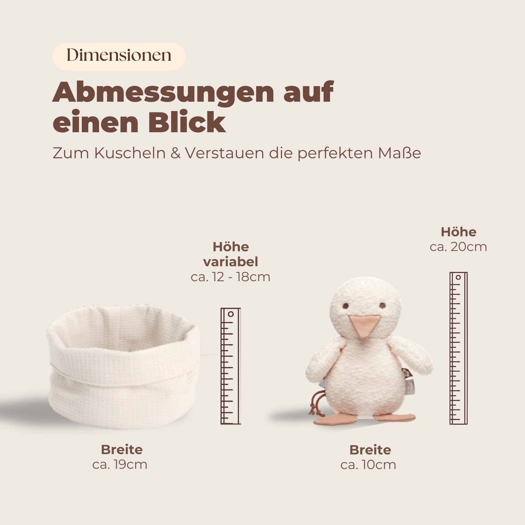 Baby Geschenkkorb zur Geburt – Windeltorte neutral mit Kuscheltier Ente, Spucktuch & Karte, Baby Willkommensgeschenk Junge & Mädchen, Handmade Erstausstattung Set & Wickeltisch Organizer