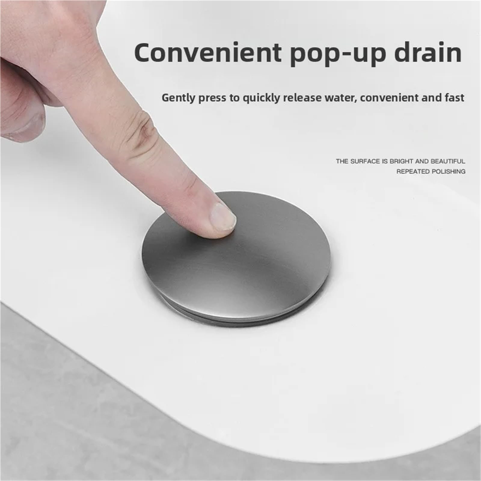 Desagüe automático para Lavabo Kit de reemplazo Drenaje emergente Gris, latón Macizo, Oro Cepillado, Conjunto desbordamiento abatible for Lavabo baño para el hogar