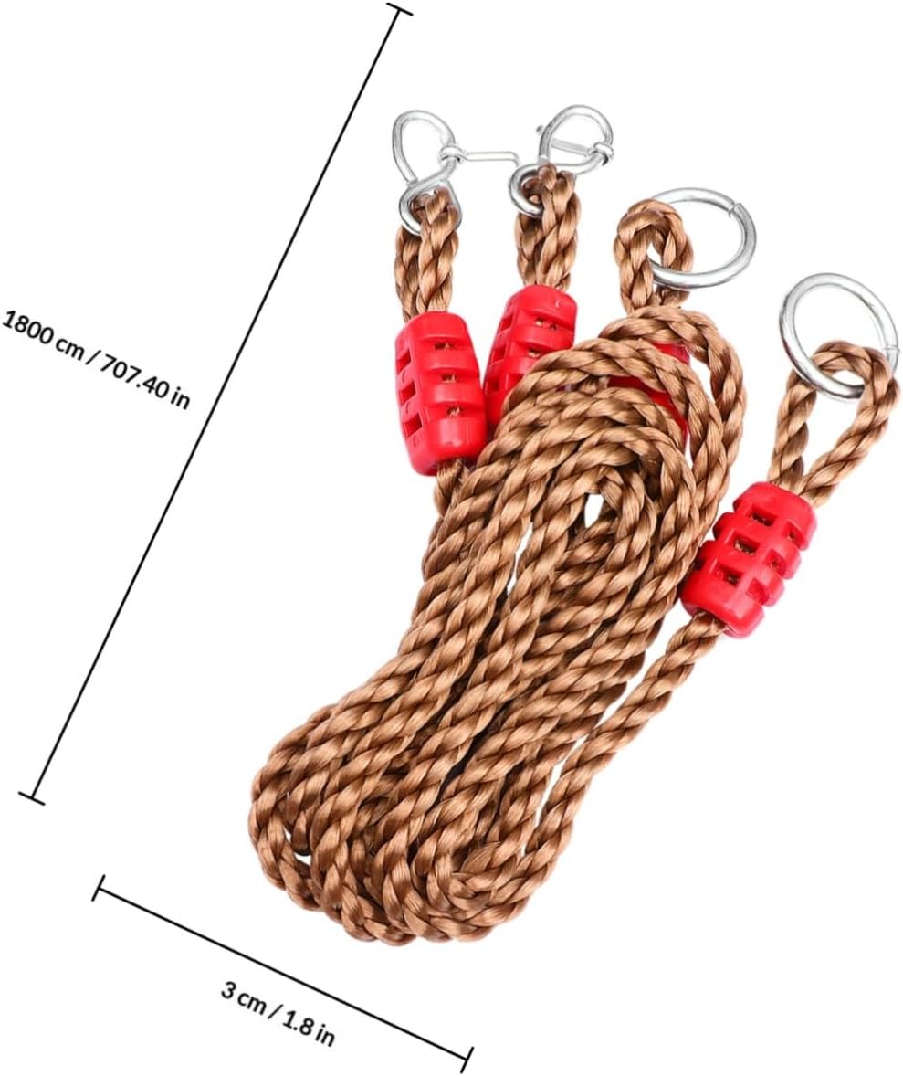 Wakauto 6 Pcs Adjustable Nylon Swing Strap Set with Connectors for Outdoor Hammock Swing Hanging Sturdy Pp Rope for Patio and Backyard Use Random Color