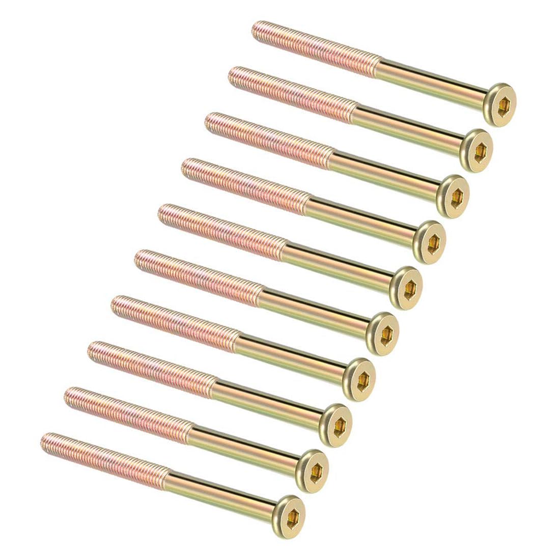TA-VIGOR M8 Hex Socket Machine Screw Bolt 100mm Zinc Plated Flat Head 10pc — image 1