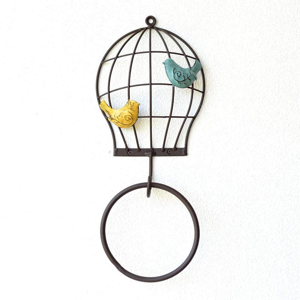 アイアンワイヤー　リングベル タオルハンガー　鳥のモビール　3点セット アイアンワイヤー リングベル タオルハンガー 鳥のモビール 3点セット