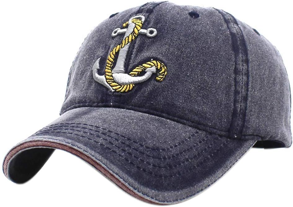 Anchor Embroidered Cotton Washed Dad Hat Distressed Retro Baseball Hat