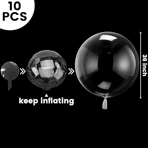 Miniatura 2 de LovesTown Globos transparentes Bobo de 36 pulgadas, 10 globos grandes de burbujas transparentes para decoración de bodas, fiestas de cumpleaños