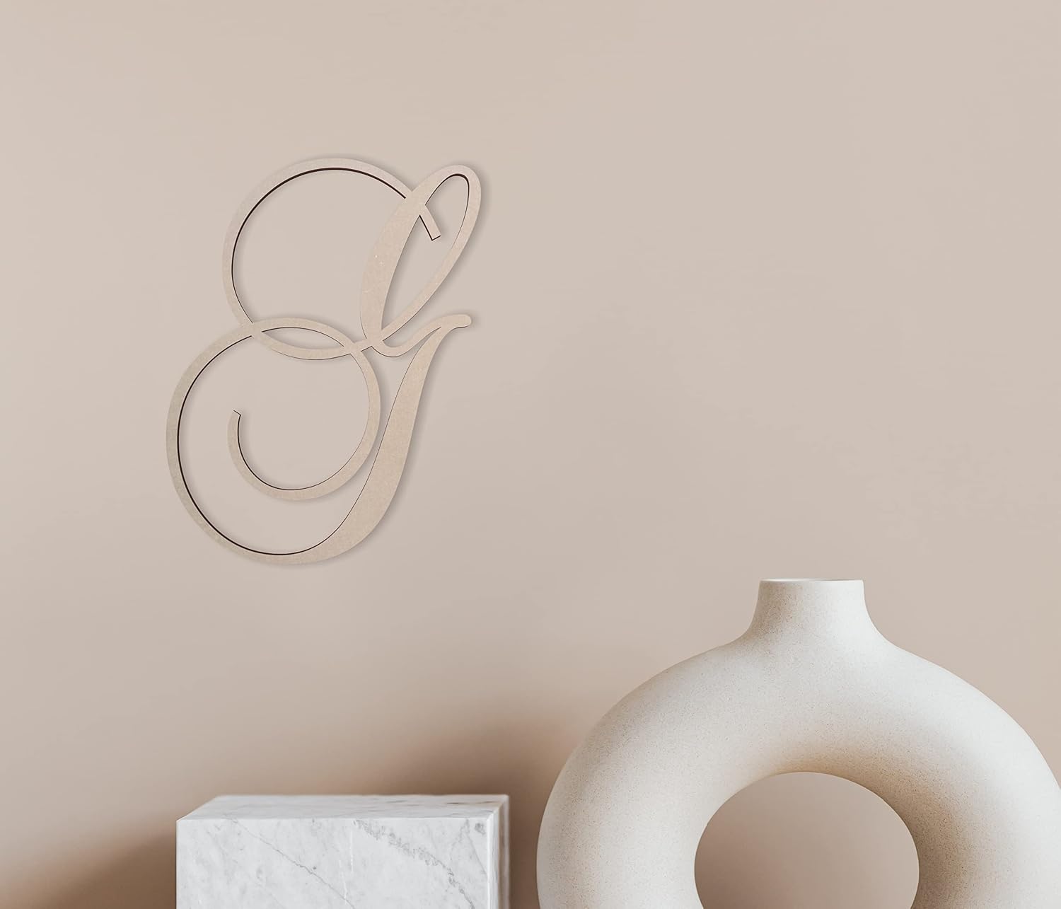 Jess and Jessica Wooden Letter G, 16" Long x 1/4" Thick – Large Wooden Letters for Wall Decor, Unfinished Monogram Cursive Large Letters for Wall Decor or Kids' Nursery Design - Brock Script Font