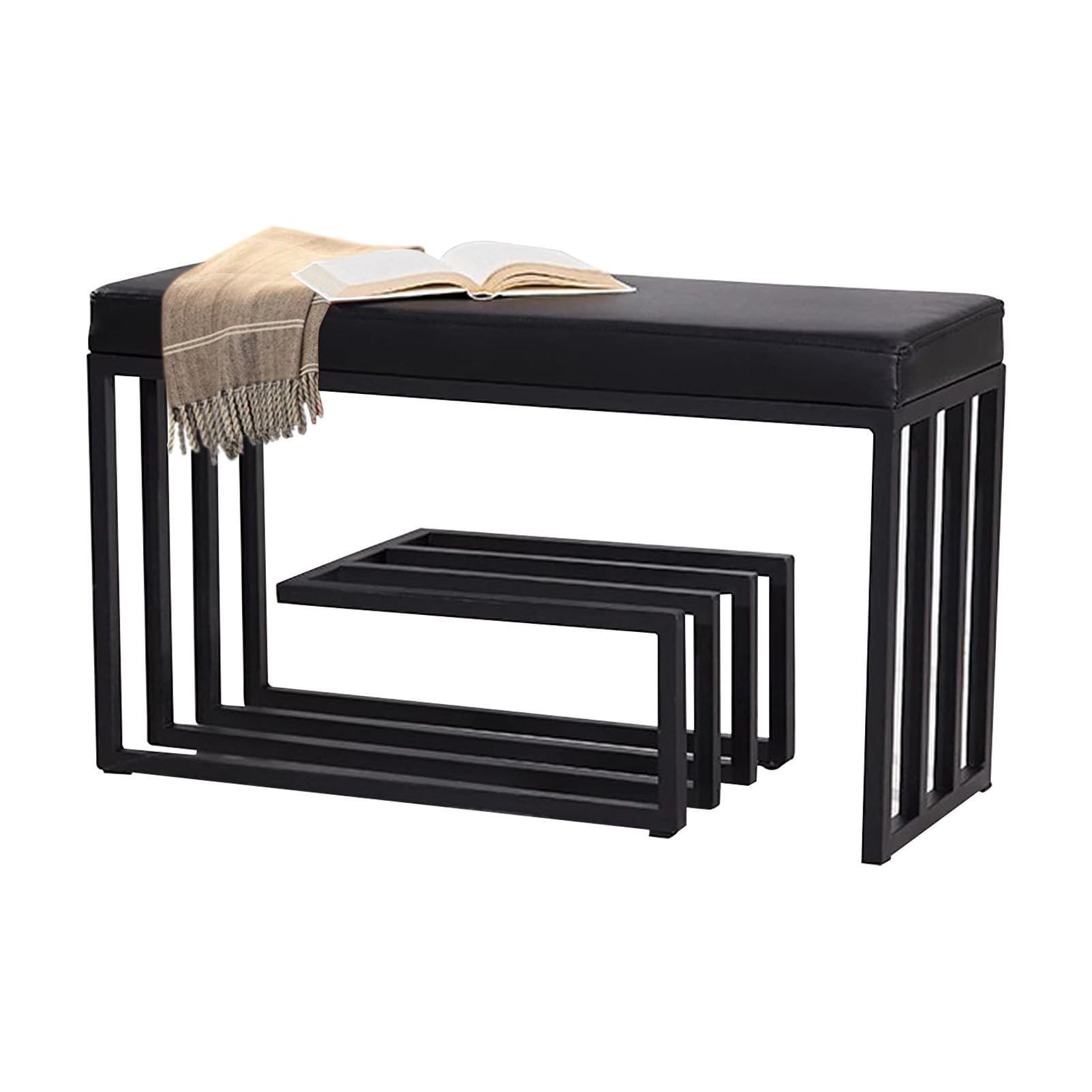 Banc de rangement d'entrée pour ranger les chaussures qui traînent