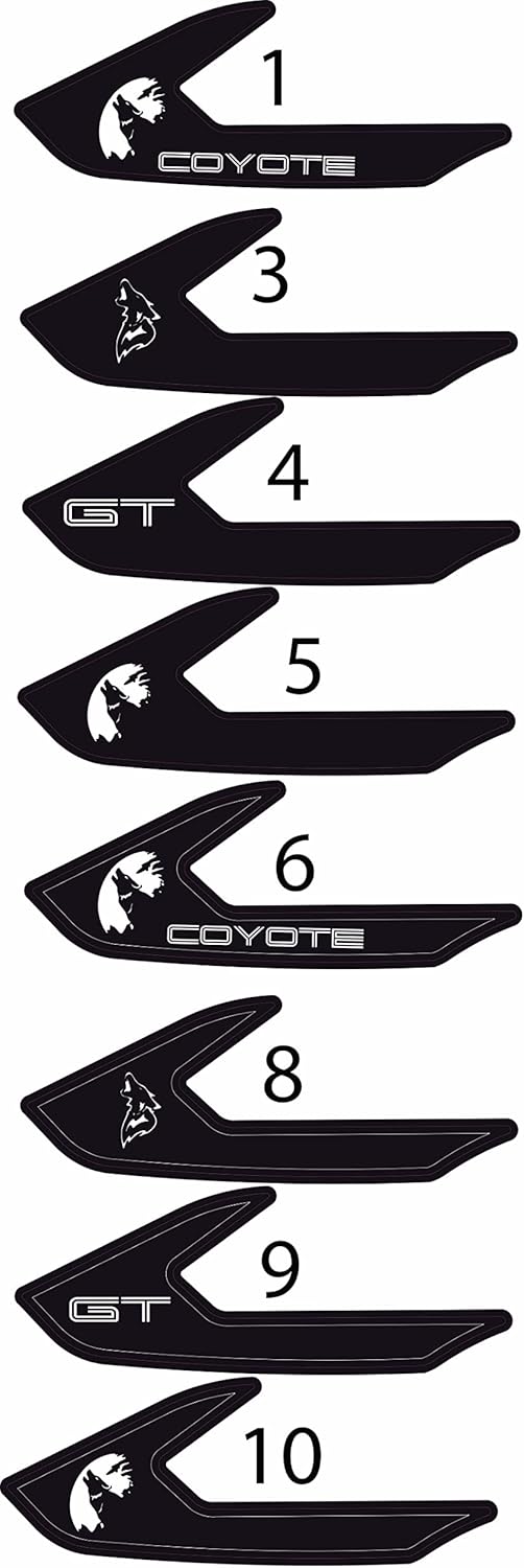 2018-2023 Mustang Printed Headlight Amber Corner Blackout - Matte Black Vinyl (Design 1)