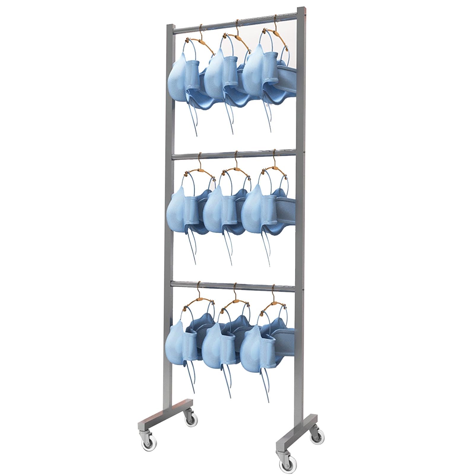 Kleiderbügel-Aufbewahrung, Stapelständer, Kleiderbügel-Aufbewahrungssystem, Kleiderbügel-Organizer-Gestell, beweglicher Kleiderbügelhalter mit Rädern, Ständer für Schals, Handtücher, Bikinis, BHs, D