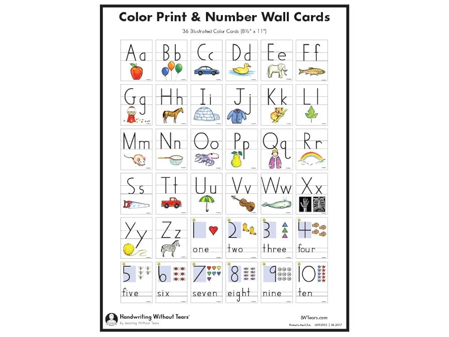 amazon-com-learning-without-tears-color-print-number-card-age-5-kindergarten-handwriting-without-tears-8-5-x11-cards-color-alphabet-cards-letters-pictures-colorful-border-school-home-office-products for Free Handwriting Without Tears Printables Amazon.com: Learning Without Tears Color Print & Number Card, Age 5+, Kindergarten+, Handwriting Without Tears, 8.5