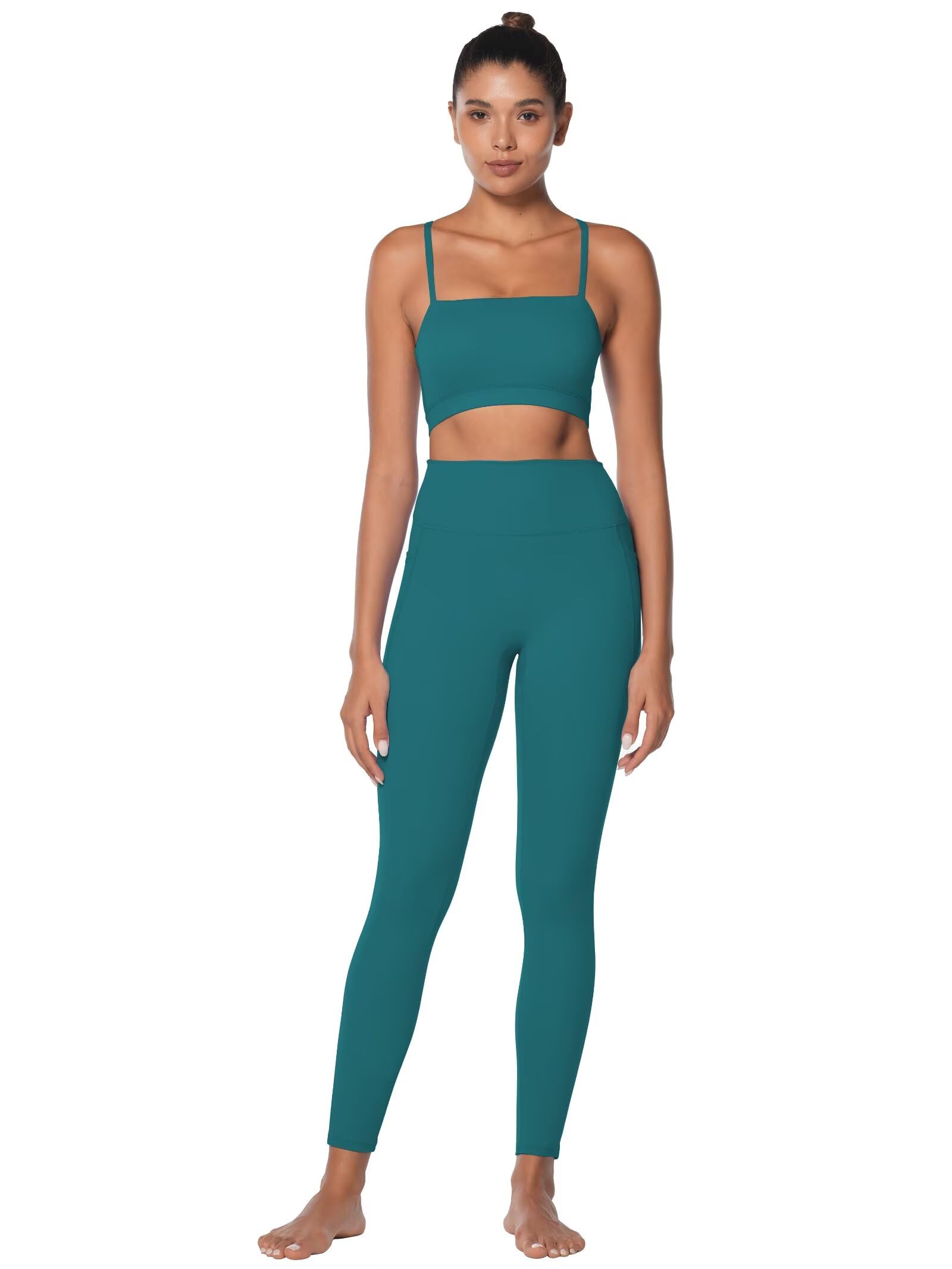 Sunzel Pantalon de Yoga pour Femme - Taille Haute - Legging 7/8 avec Poche - Collants d'entraînement pour la Course à Pied et Le Fitness