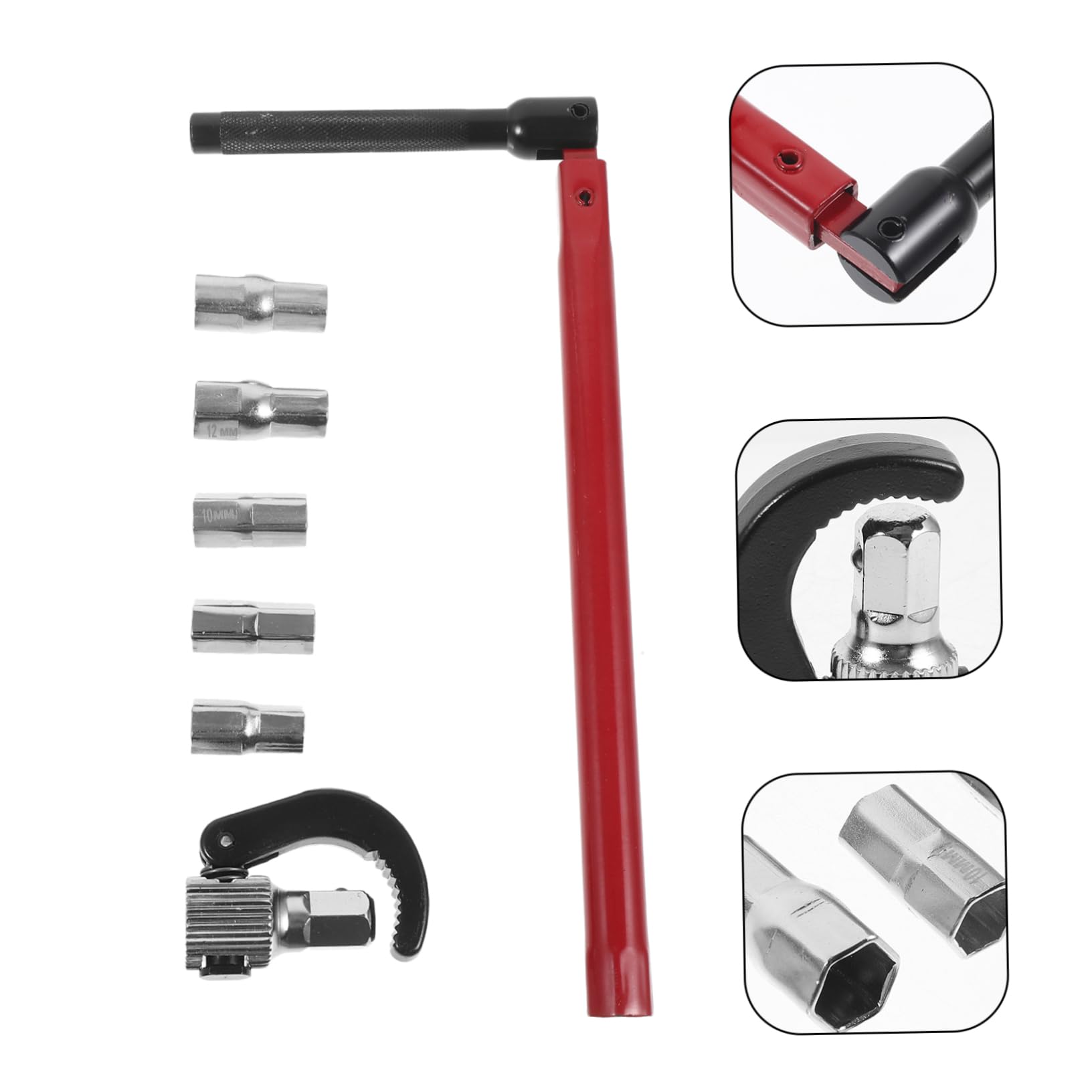 BESTonZON Clé à Eau pour Robinet de Salle de Bain, Acier au Carbone, 1 Set | Outil D’installation Retrait, Anti-dérapant, Large Plage D’usage, pour Buses de Bain