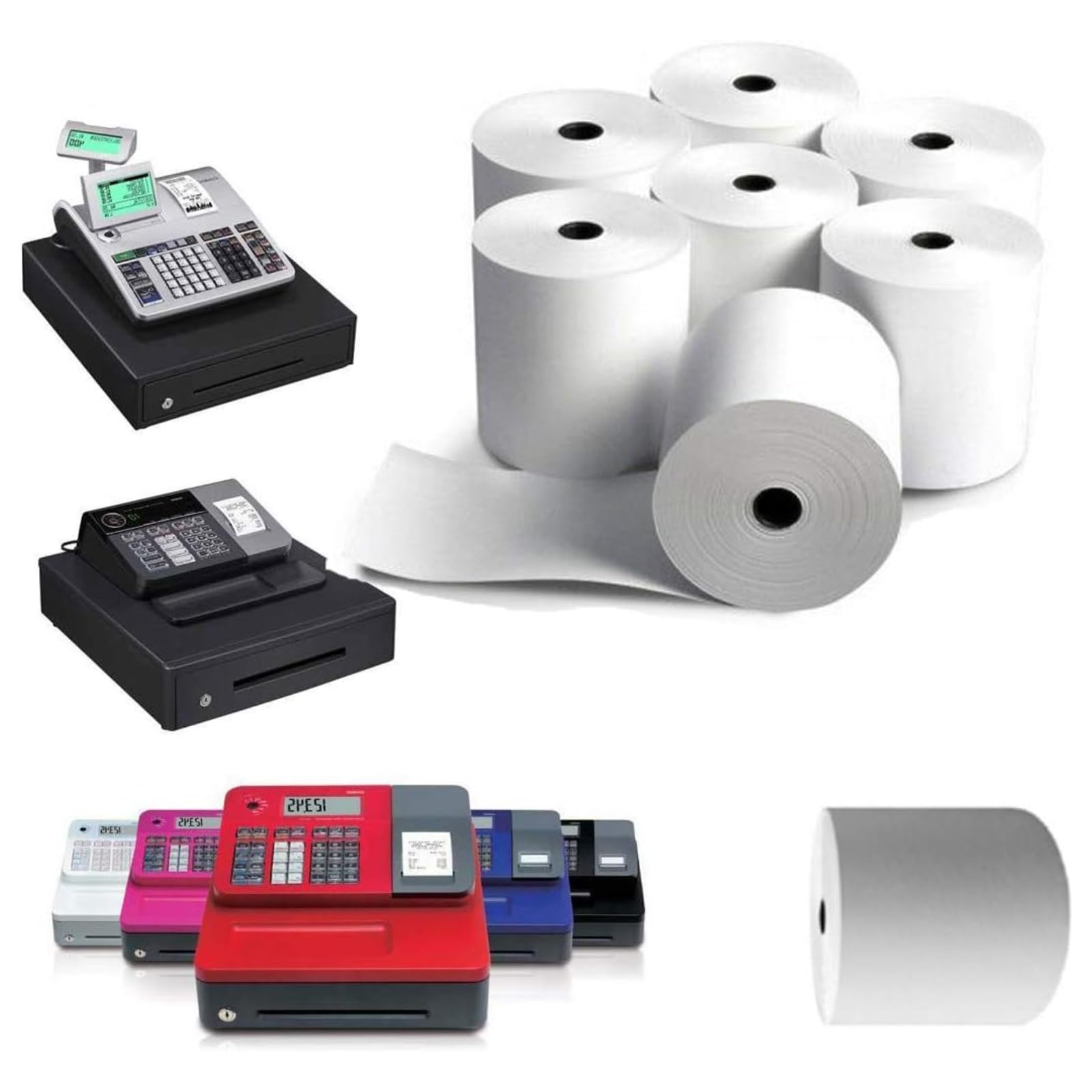 CASIO, Sharp, Samsung, SAM 4 Cash Register 57MM X 57MM X 12.7MM BPA Free Thermal Rolls BPA BPS Free Credit Card Machine Rolls Thermal Till Rolls (50)
