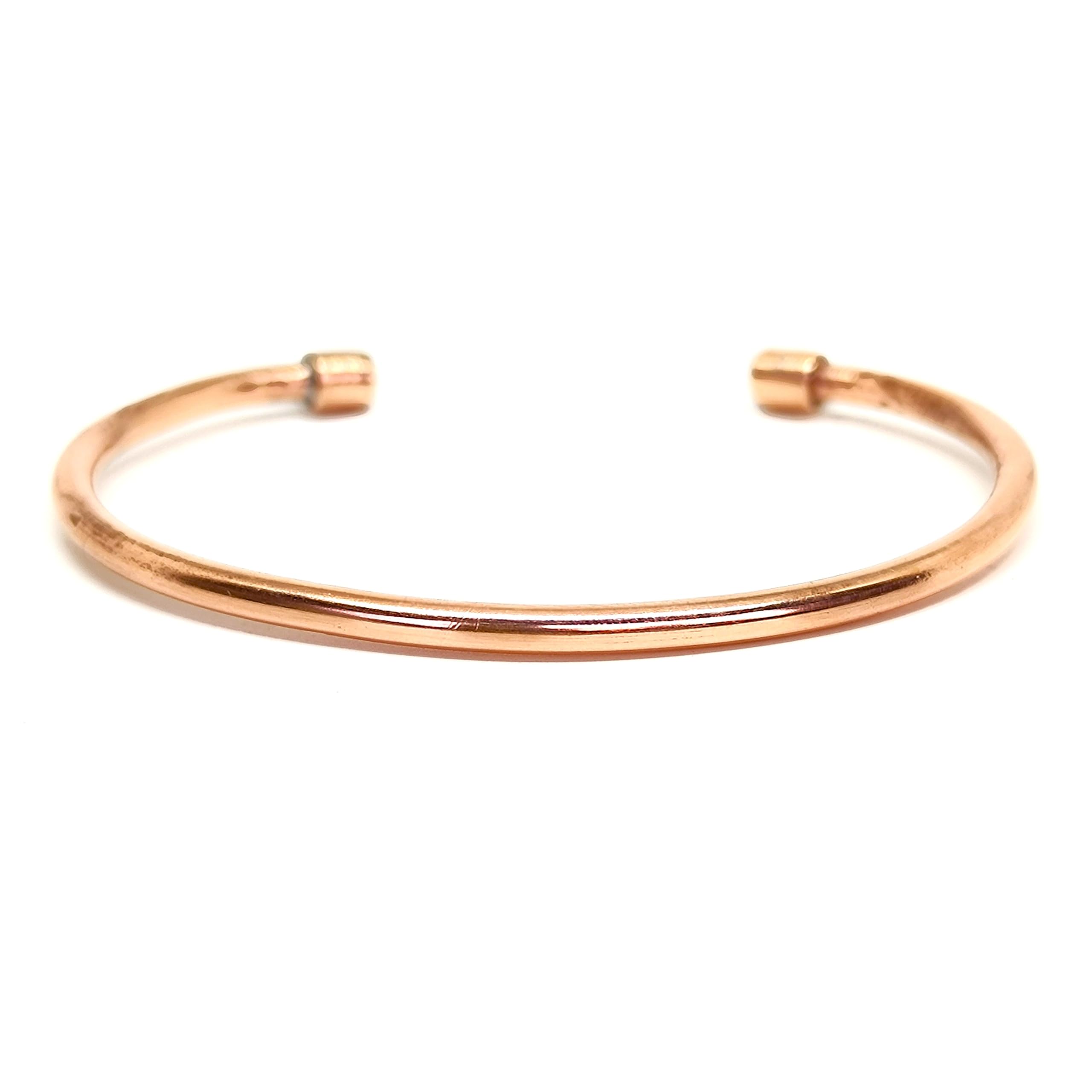 Handmade Pulsera de Cobre Hecha a Mano, 100% Cobre Puro, Joyería para Hombre, Regalo de Septimo Aniversario, Brazalete para Artritis