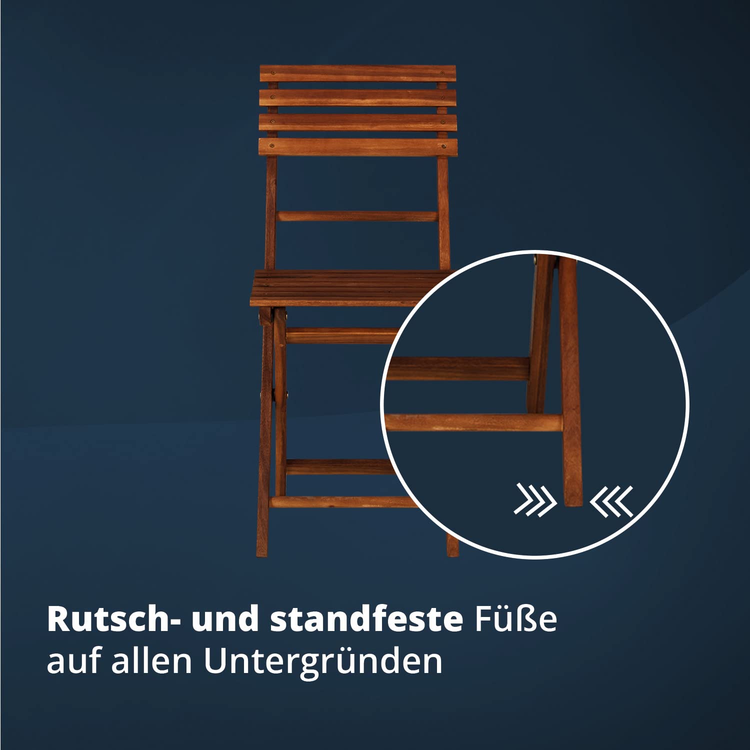 KHG Garten-Klappstuhl 2er Set aus Akazien-Echtholz mit hoher Rückenlehne, Balkonstuhl, wetterfest, klappbar, platzsparend, Outdoor, Dunkelbraun, 120kg belastbar