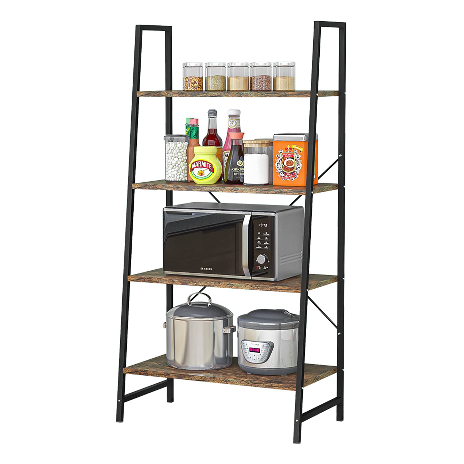 Buy 4 Tiers Ladder Shelf Bookshelf, Casulo Industrial Storage Rack