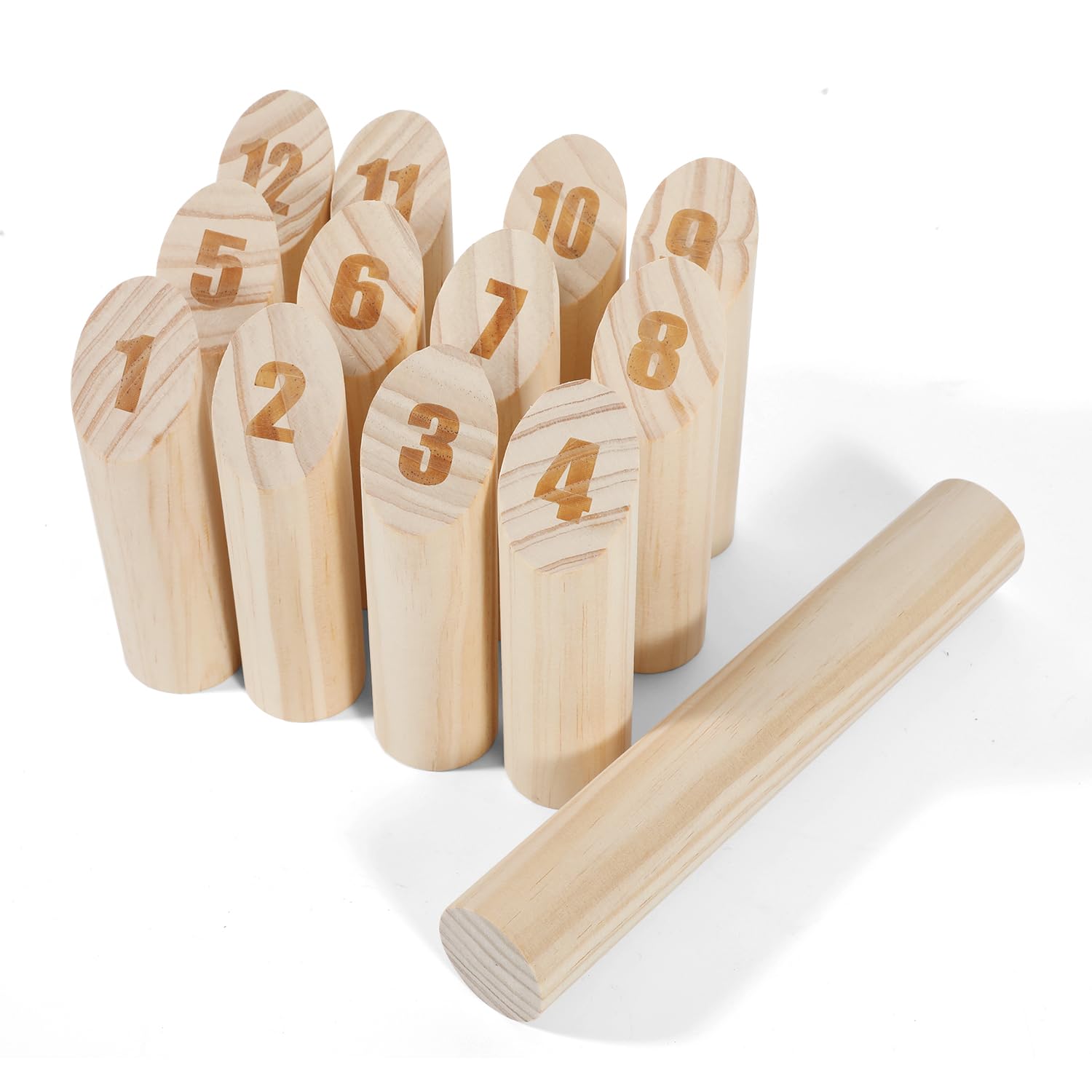 Kubb Wikinger Spiel aus Naturholz – Skandinavisches Wurfspiel für Erwachsene und Kinder – Outdoor-Spiel für Garten, Strand und Park – Inklusive Spielanleitung
