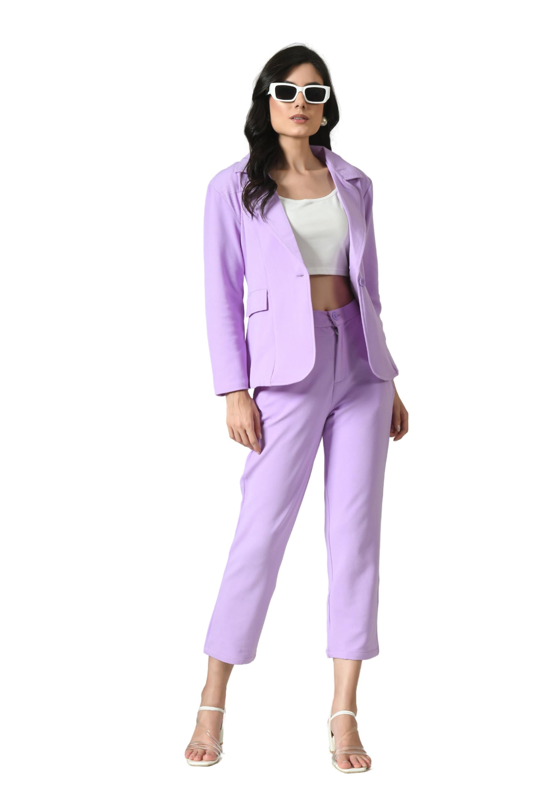 tj fashion Women's Cotton Blend Printed Blazer Pant and Camisole Set | 3-Piece Formal & Casual Office Wear Suit | Stylish Western Outfit for Business, Party & Daily Use-picture-26