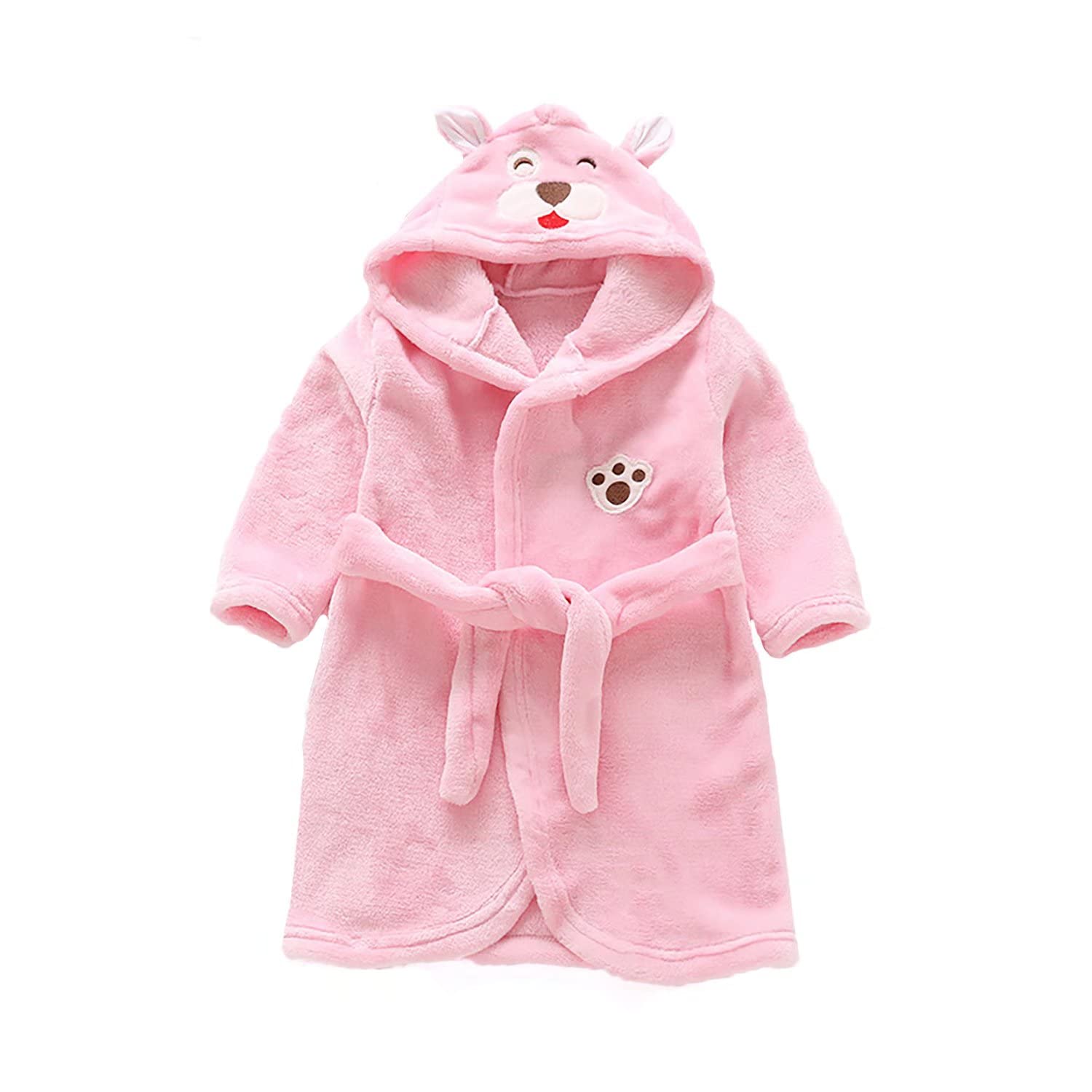 JUNG KOOK Toddler Baby boys Girls Cartoon Bathrobe Flannel Robe Winter Night-robe