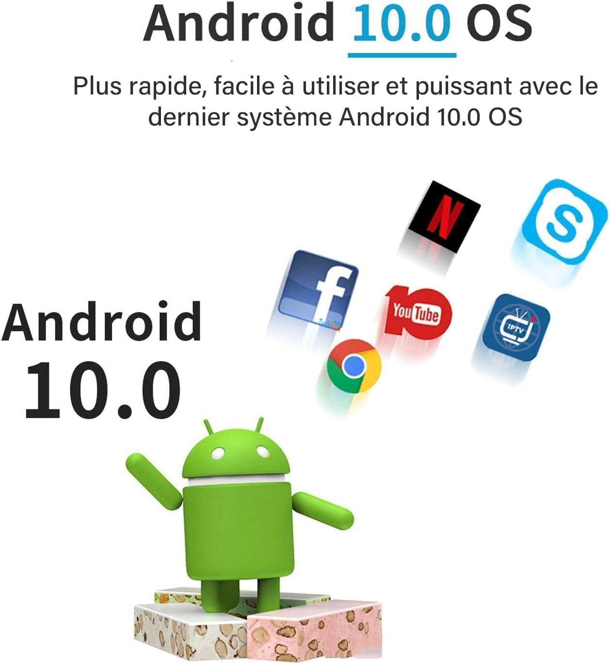 X96 Mini® boitier IPTV, Lecteur Multimédia de Diffusion en continu Smart Android 10.0, 2GO RAM 16GO ROM, boitier IPTV, WiFi, Allwinner H313, Prend en Charge 4K HD, chipset Quad-Core, H256 X96Q