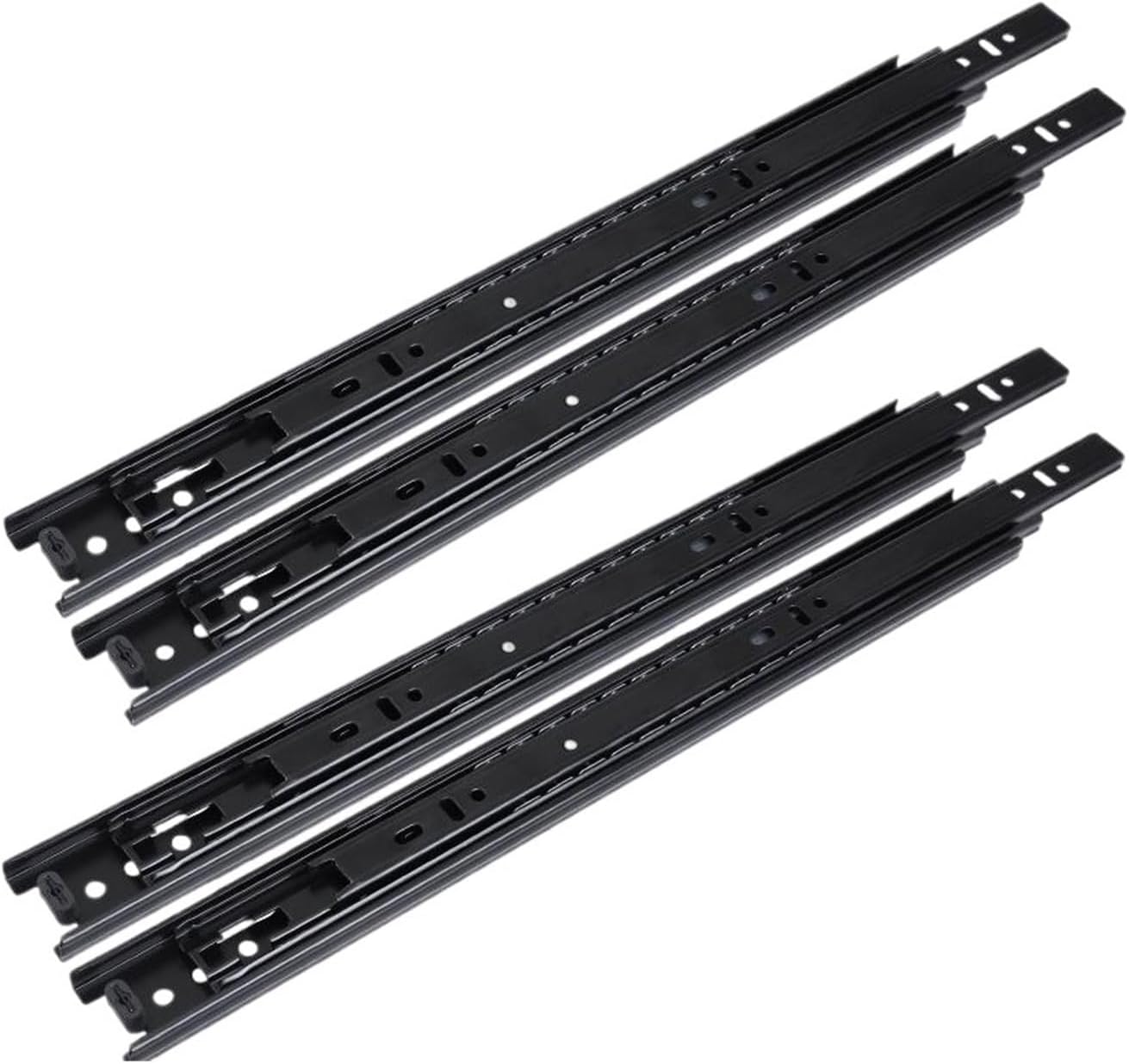2/4 Pieces of 3-Section Drawer Slides, Easy to Install, 10/12/14/ 16inch Lengths, Suitable for Cabinets(16 Inch 4 Pieces)